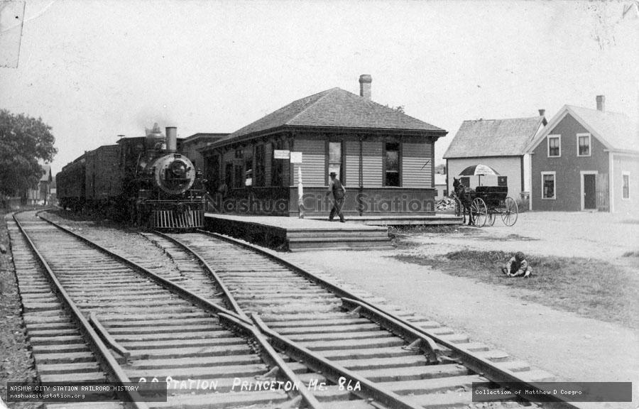 Postcard: Railroad Station, Princeton, Maine